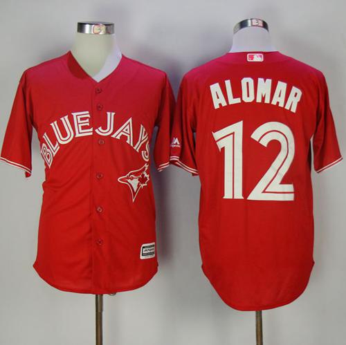 Blue Jays #12 Roberto Alomar Red New Cool Base Canada Day Stitched MLB Jersey - Click Image to Close